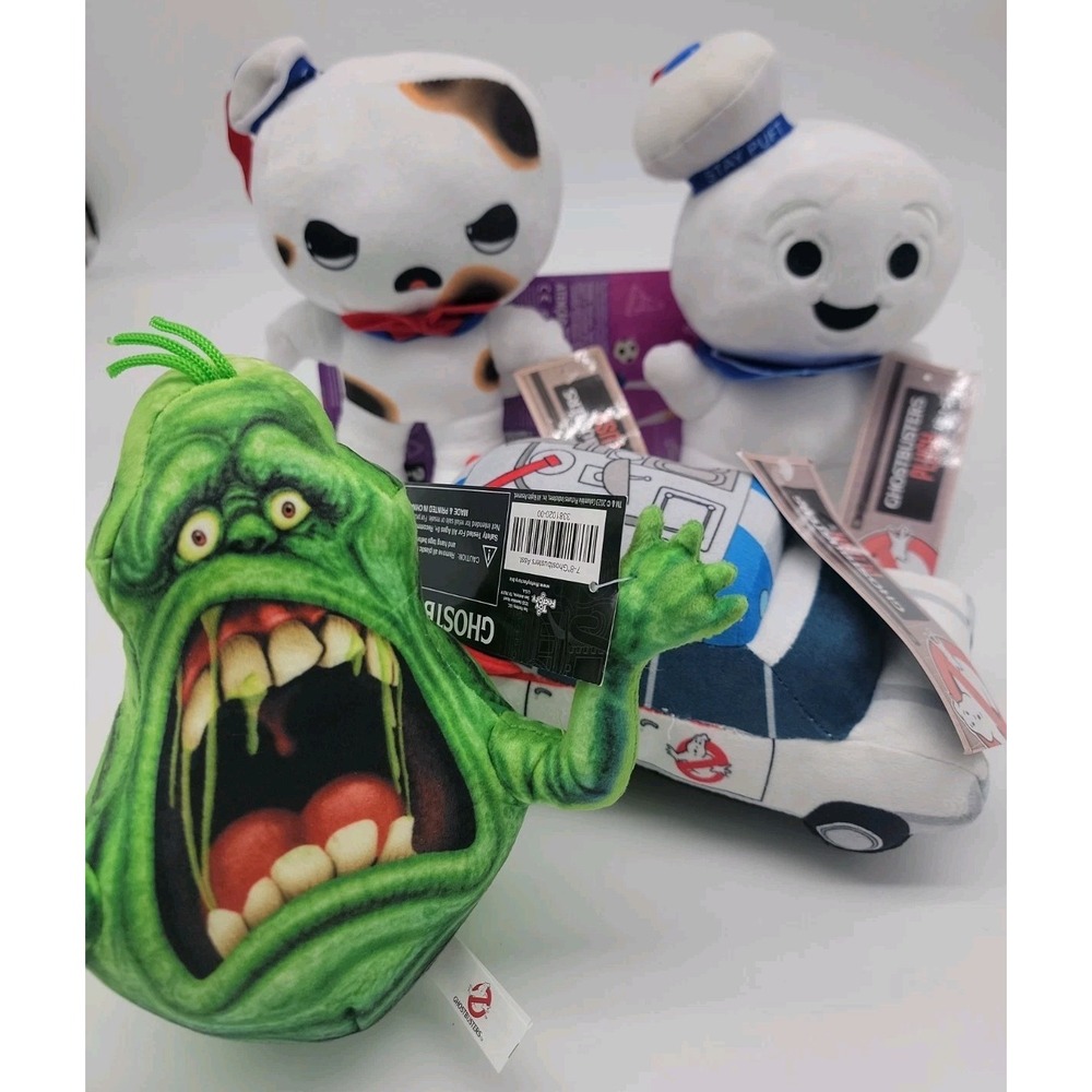 Lot of 4 Official 7" Ghostbusters Plush Figures Toy Factory All New w/ Tags!
